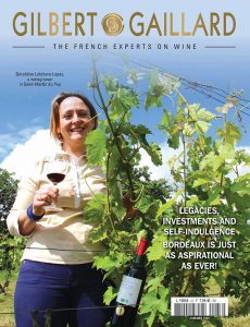 Géraldine Vignobles Lopez en couverture magazine Gilbert & Gaillard Château de l'Hermitage vin bio Bordeaux