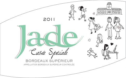 Etiquette Vignobles Lopez Château de l'Hermitage cuvée Jade vin Bordeaux supérieur 2011